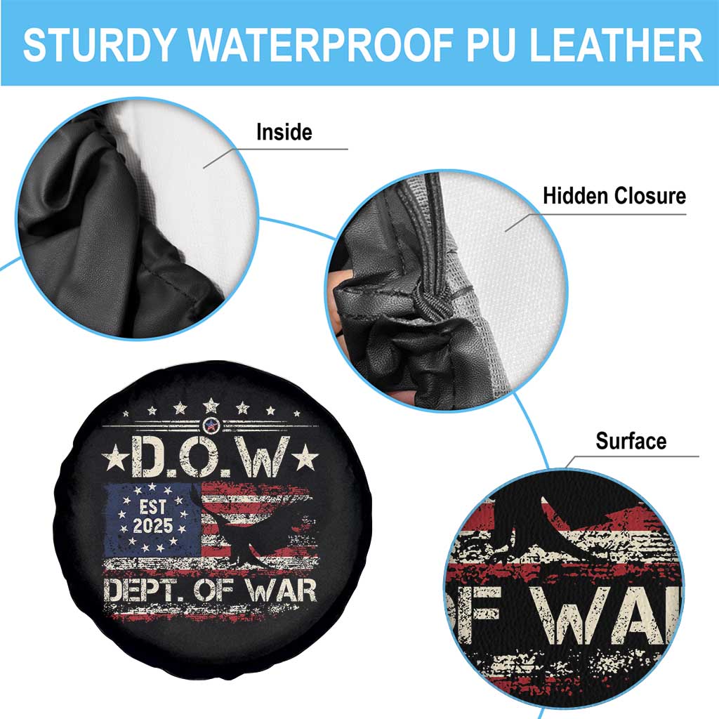 Dept Of War Est 2025 Spare Tire Cover DOW Military Patriotic American Flag TS11 Print Your Wear