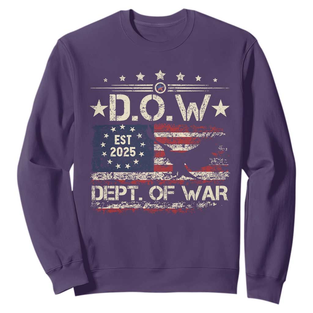Dept Of War Est 2025 Sweatshirt DOW Military Patriotic American Flag TS11 Purple Print Your Wear
