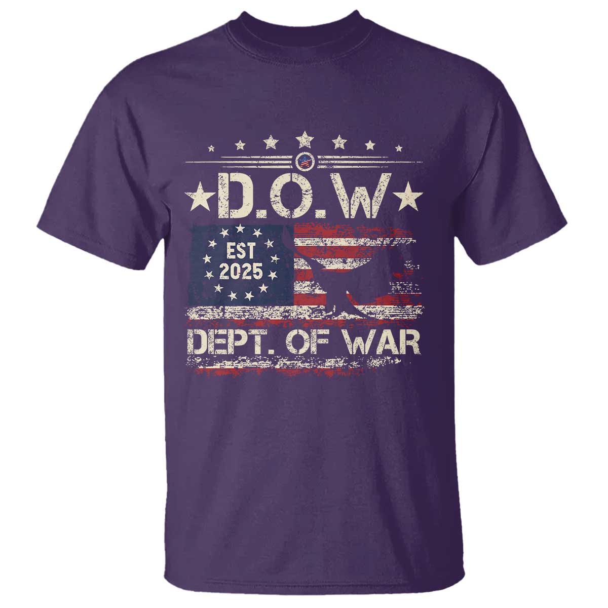 Dept Of War Est 2025 T Shirt DOW Military Patriotic American Flag TS11 Purple Print Your Wear