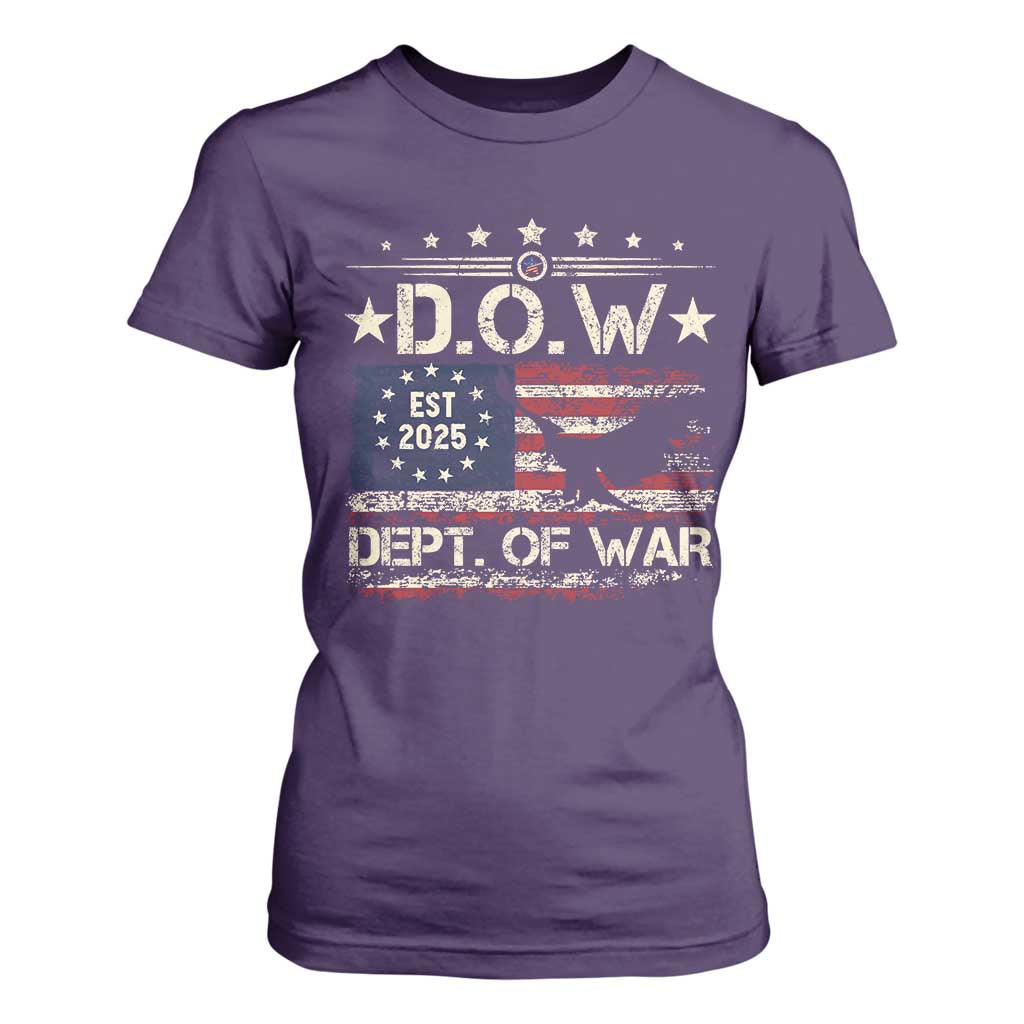 Dept Of War Est 2025 T Shirt For Women DOW Military Patriotic American Flag TS11 Purple Print Your Wear