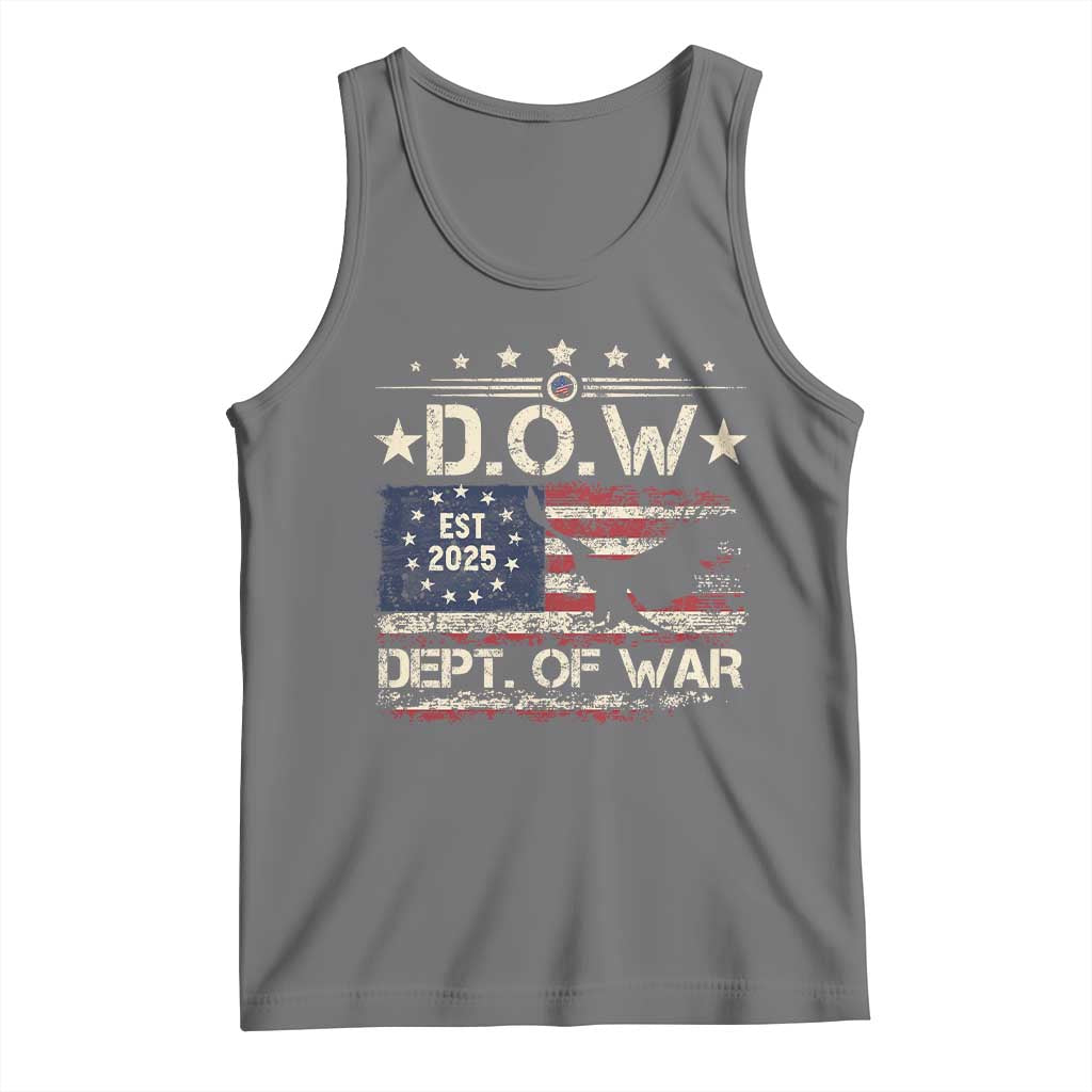 Dept Of War Est 2025 Tank Top DOW Military Patriotic American Flag TS11 Black Heather Print Your Wear