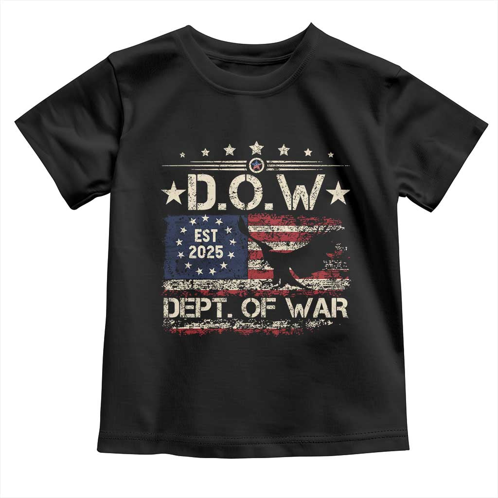 Dept Of War Est 2025 Toddler T Shirt DOW Military Patriotic American Flag TS11 Black Print Your Wear