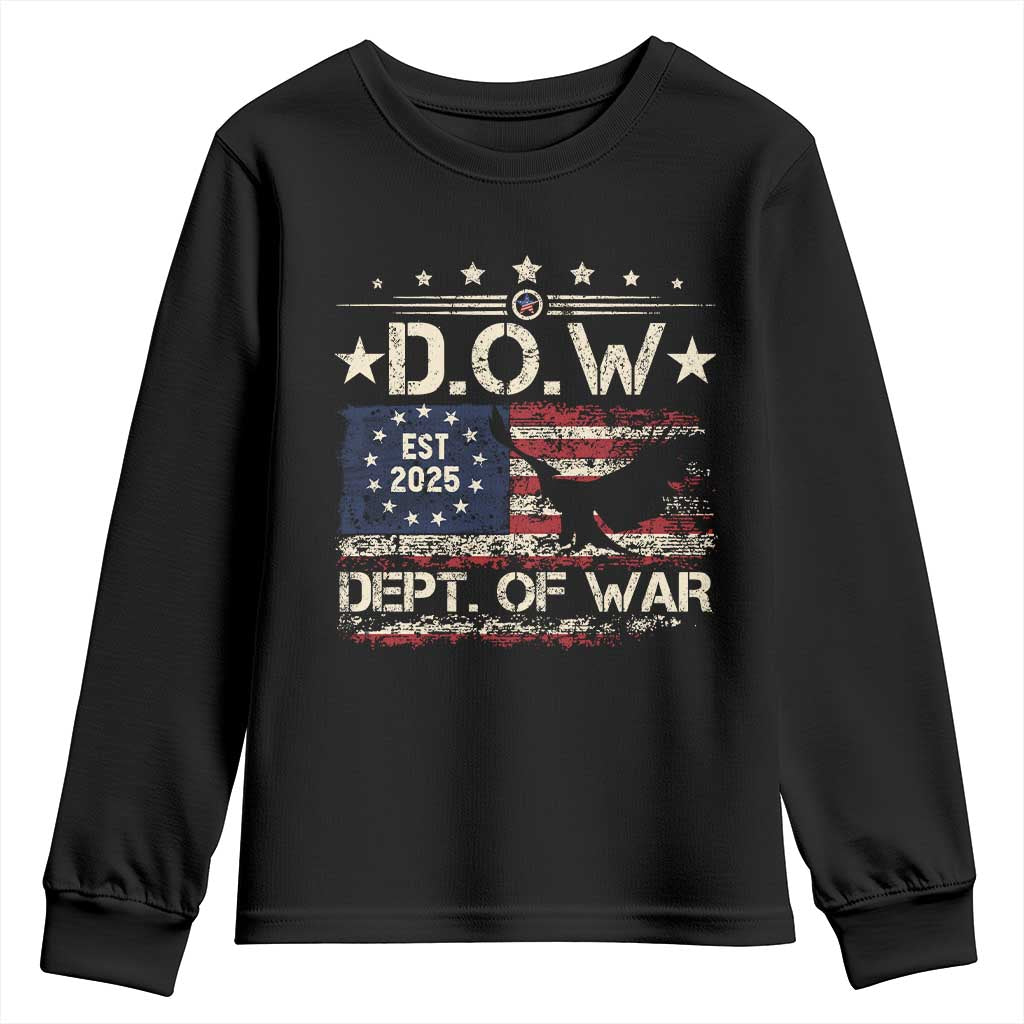Dept Of War Est 2025 Youth Sweatshirt DOW Military Patriotic American Flag TS11 Black Print Your Wear