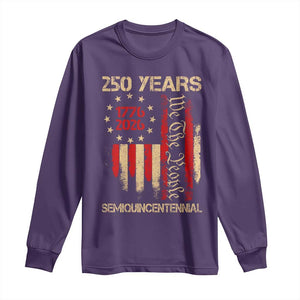 250 Years Semiquincentennial Long Sleeve Shirt 250th America Anniversary Independence Day TS11 Purple Print Your Wear