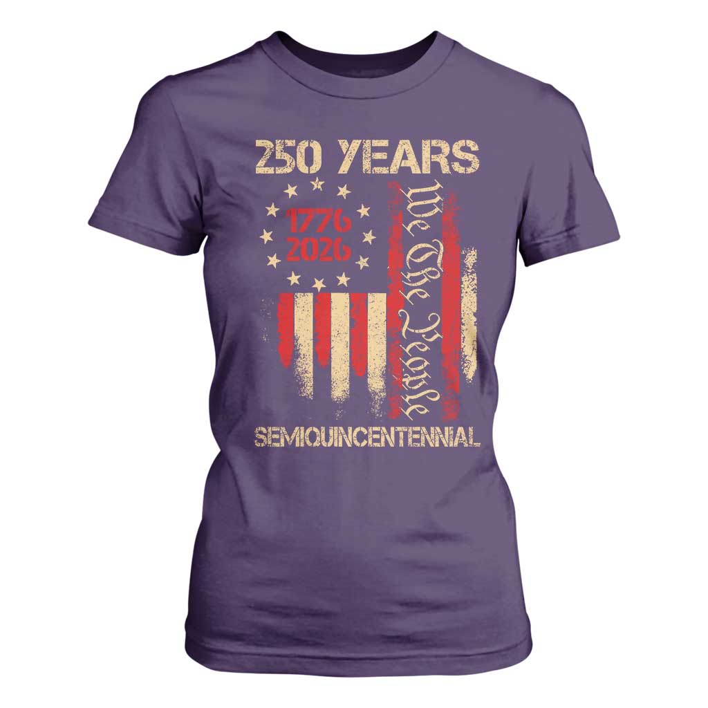 250 Years Semiquincentennial T Shirt For Women 250th America Anniversary Independence Day TS11 Purple Print Your Wear