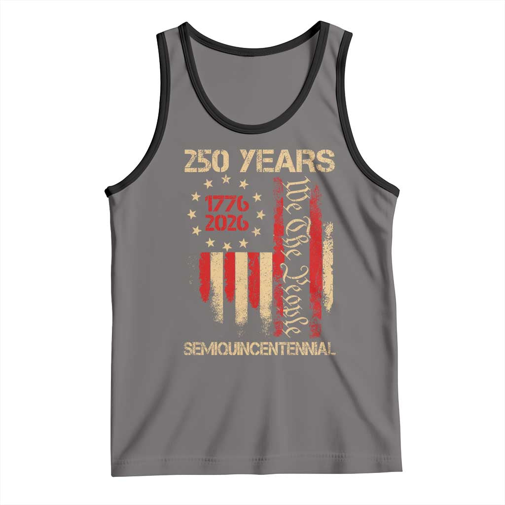 250 Years Semiquincentennial Tank Top 250th America Anniversary Independence Day TS11 Deep Heather Black Print Your Wear