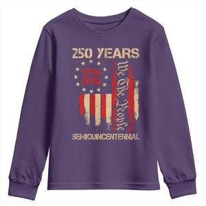250 Years Semiquincentennial Youth Sweatshirt 250th America Anniversary Independence Day TS11 Purple Print Your Wear