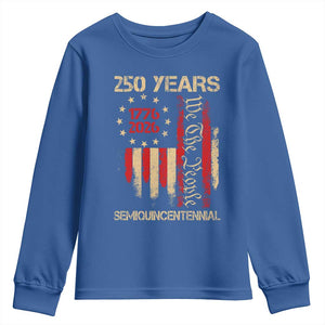 250 Years Semiquincentennial Youth Sweatshirt 250th America Anniversary Independence Day TS11 Royal Blue Print Your Wear