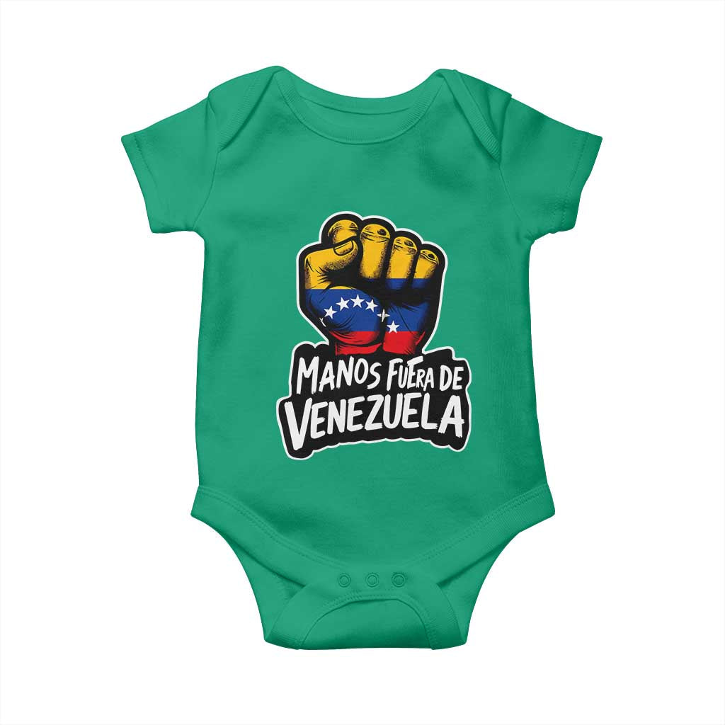 Manos Fuera De Venezuela Baby Onesie Venezuelan Flag TS11 Irish Green Print Your Wear
