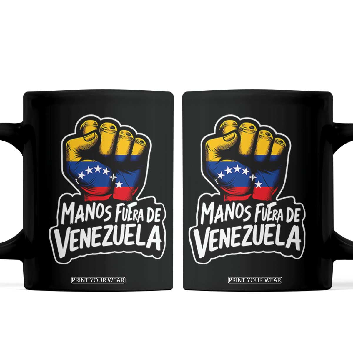 Manos Fuera De Venezuela Coffee Mug Venezuelan Flag TS11 Black Print Your Wear