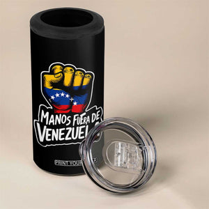Manos Fuera De Venezuela 4 in 1 Can Cooler Tumbler Venezuelan Flag TS11 Print Your Wear