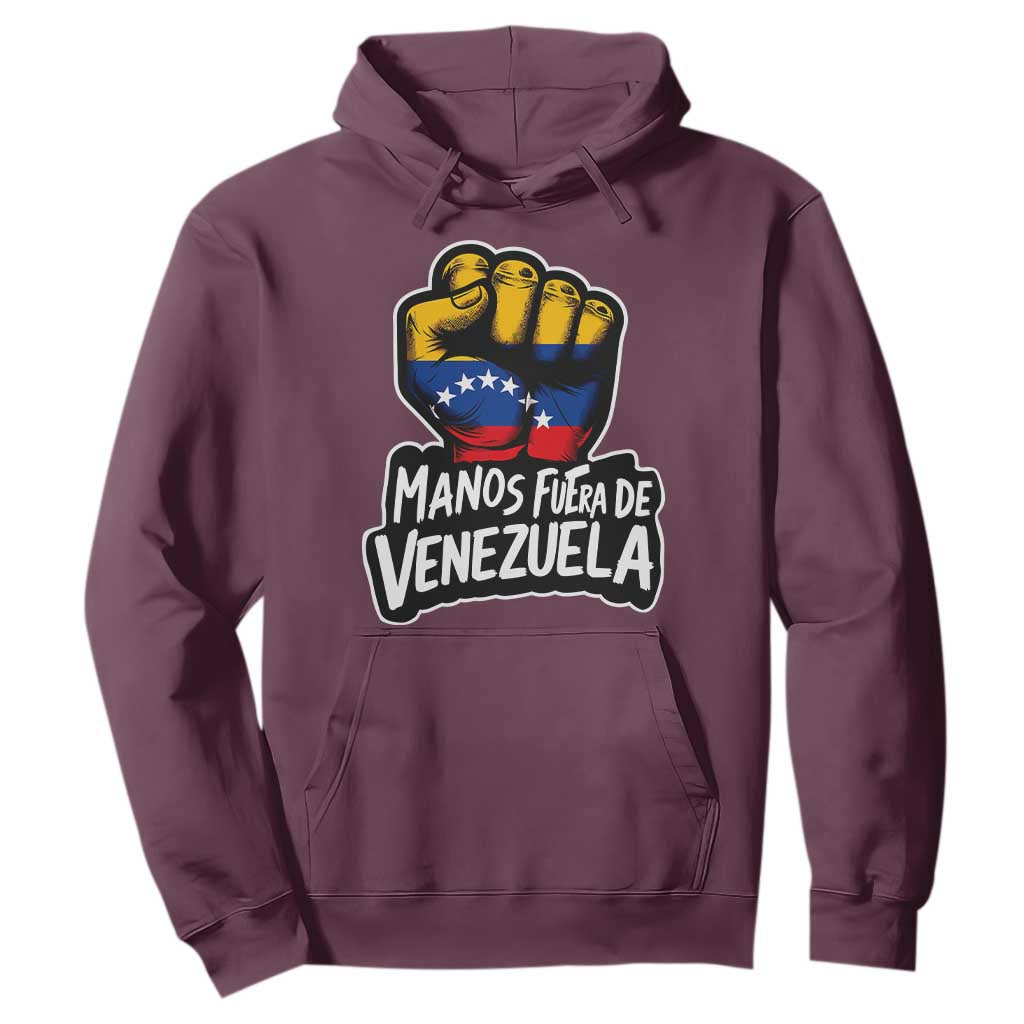 Manos Fuera De Venezuela Hoodie Venezuelan Flag TS11 Maroon Print Your Wear