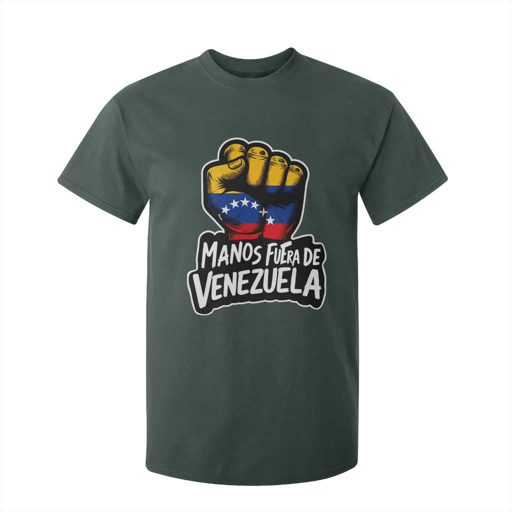 Manos Fuera De Venezuela T Shirt For Kid Venezuelan Flag TS11 Dark Forest Green Print Your Wear