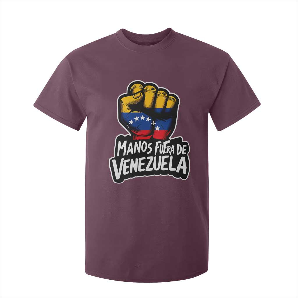 Manos Fuera De Venezuela T Shirt For Kid Venezuelan Flag TS11 Maroon Print Your Wear