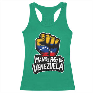 Manos Fuera De Venezuela Racerback Tank Top Venezuelan Flag TS11 Irish Green Print Your Wear