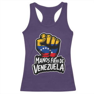Manos Fuera De Venezuela Racerback Tank Top Venezuelan Flag TS11 Purple Print Your Wear