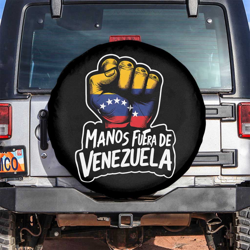 Manos Fuera De Venezuela Spare Tire Cover Venezuelan Flag TS11 No hole Black Print Your Wear
