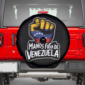 Manos Fuera De Venezuela Spare Tire Cover Venezuelan Flag TS11 Black Print Your Wear