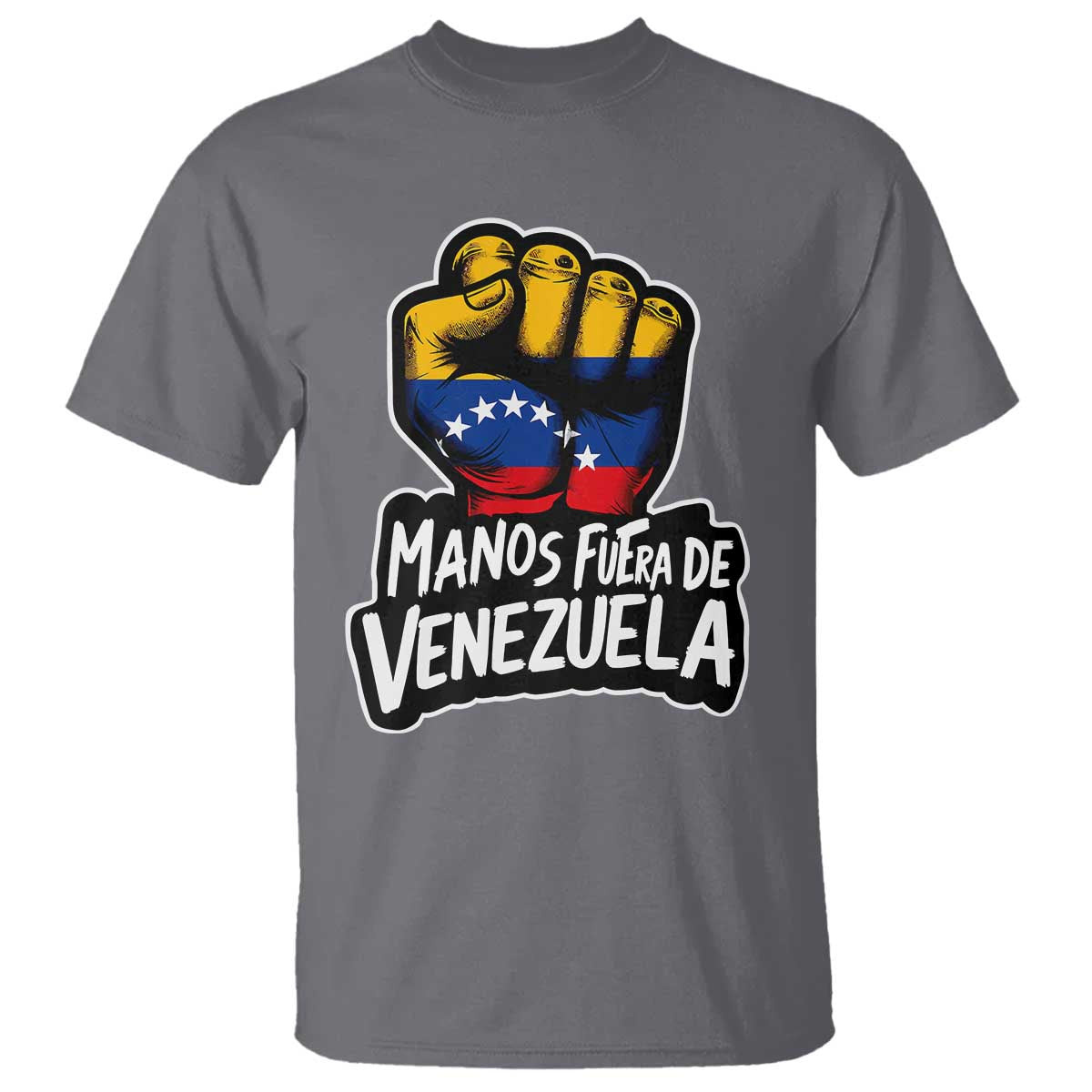 Manos Fuera De Venezuela T Shirt Venezuelan Flag TS11 Charcoal Print Your Wear