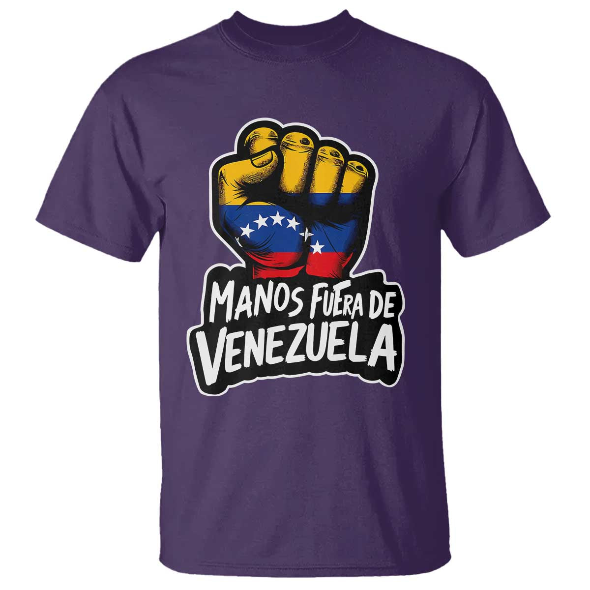 Manos Fuera De Venezuela T Shirt Venezuelan Flag TS11 Purple Print Your Wear
