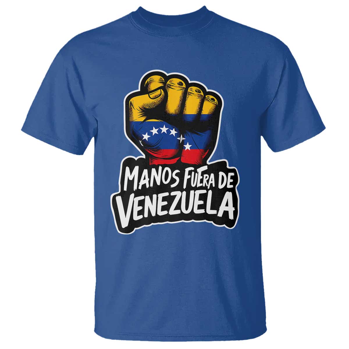 Manos Fuera De Venezuela T Shirt Venezuelan Flag TS11 Royal Blue Print Your Wear
