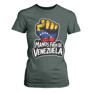 Manos Fuera De Venezuela T Shirt For Women Venezuelan Flag TS11 Dark Forest Green Print Your Wear