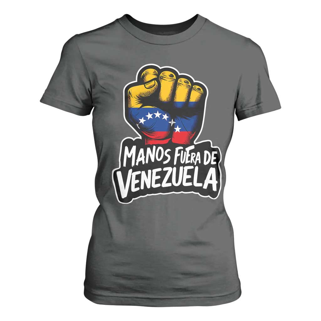 Manos Fuera De Venezuela T Shirt For Women Venezuelan Flag TS11 Dark Heather Print Your Wear