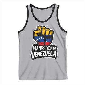 Manos Fuera De Venezuela Tank Top Venezuelan Flag TS11 Athletic Heather Black Print Your Wear