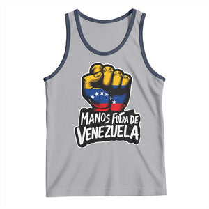 Manos Fuera De Venezuela Tank Top Venezuelan Flag TS11 Athletic Heather Navy Print Your Wear