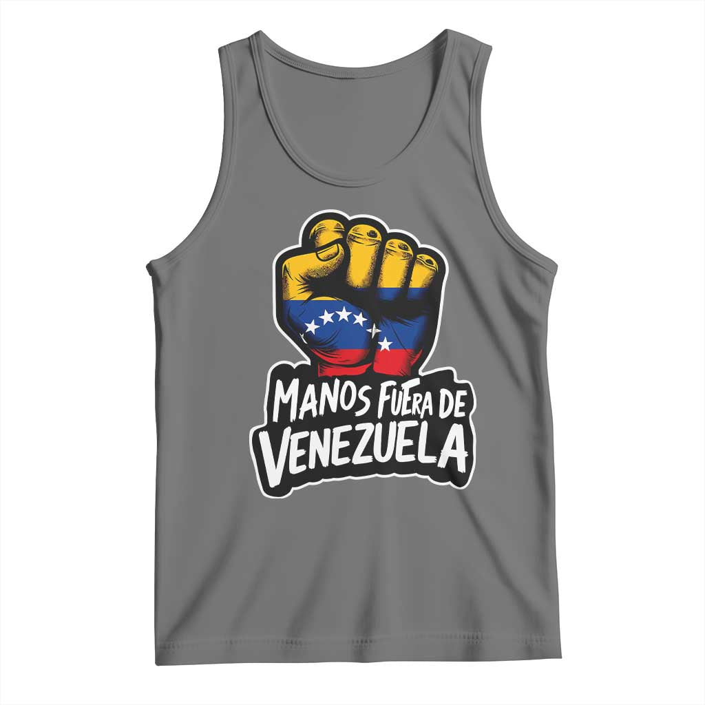 Manos Fuera De Venezuela Tank Top Venezuelan Flag TS11 Black Heather Print Your Wear