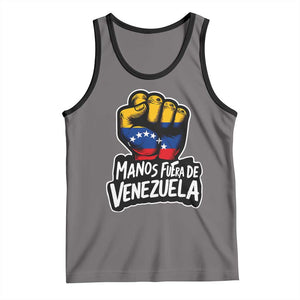 Manos Fuera De Venezuela Tank Top Venezuelan Flag TS11 Deep Heather Black Print Your Wear