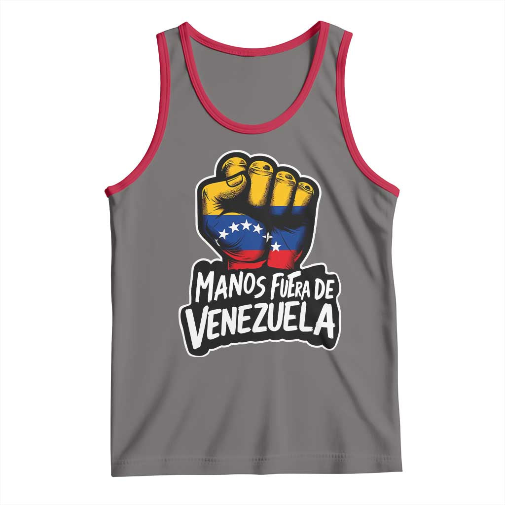 Manos Fuera De Venezuela Tank Top Venezuelan Flag TS11 Deep Heather Red Print Your Wear