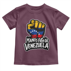 Manos Fuera De Venezuela Toddler T Shirt Venezuelan Flag TS11 Maroon Print Your Wear