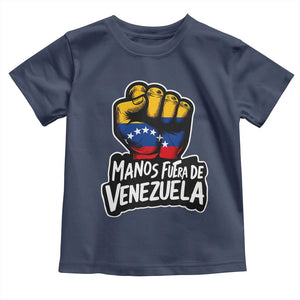 Manos Fuera De Venezuela Toddler T Shirt Venezuelan Flag TS11 Navy Print Your Wear