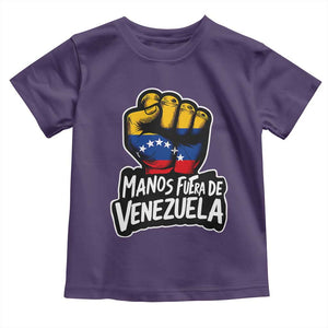 Manos Fuera De Venezuela Toddler T Shirt Venezuelan Flag TS11 Purple Print Your Wear
