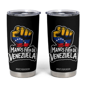 Manos Fuera De Venezuela Tumbler Cup Venezuelan Flag TS11 Black Print Your Wear