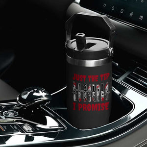 Funny Halloween Just The Tip I Promise Flip Straw Tumbler Horror Movie Knives TS11 Print Your Wear