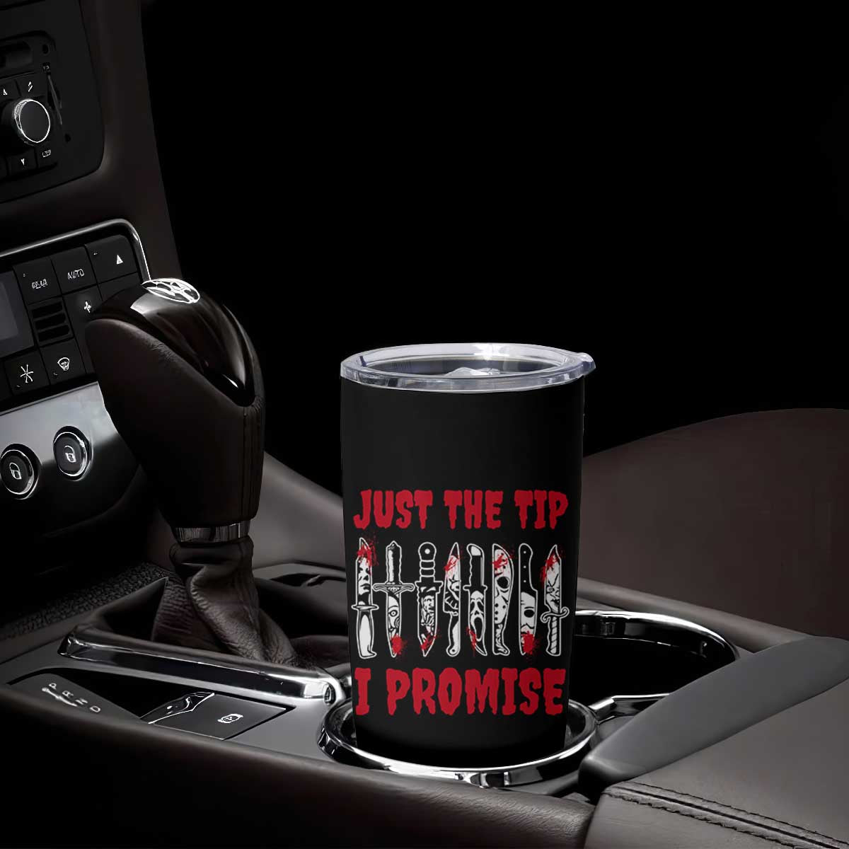 Funny Halloween Just The Tip I Promise Tumbler Cup Horror Movie Knives TS11 Print Your Wear