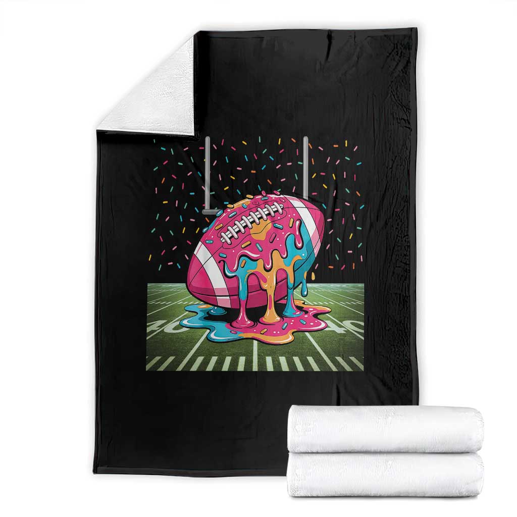 American Football Sprinkles Ice Cream Drip Field Goal Throw Blanket - Print Your Wear
