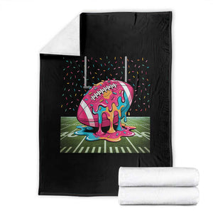 American Football Sprinkles Ice Cream Drip Field Goal Throw Blanket - Print Your Wear