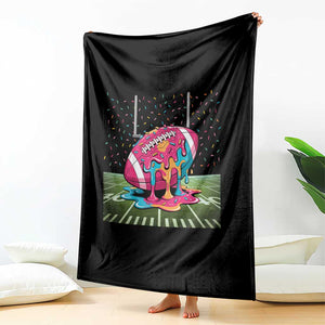 American Football Sprinkles Ice Cream Drip Field Goal Throw Blanket - Print Your Wear