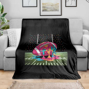 American Football Sprinkles Ice Cream Drip Field Goal Throw Blanket - Print Your Wear