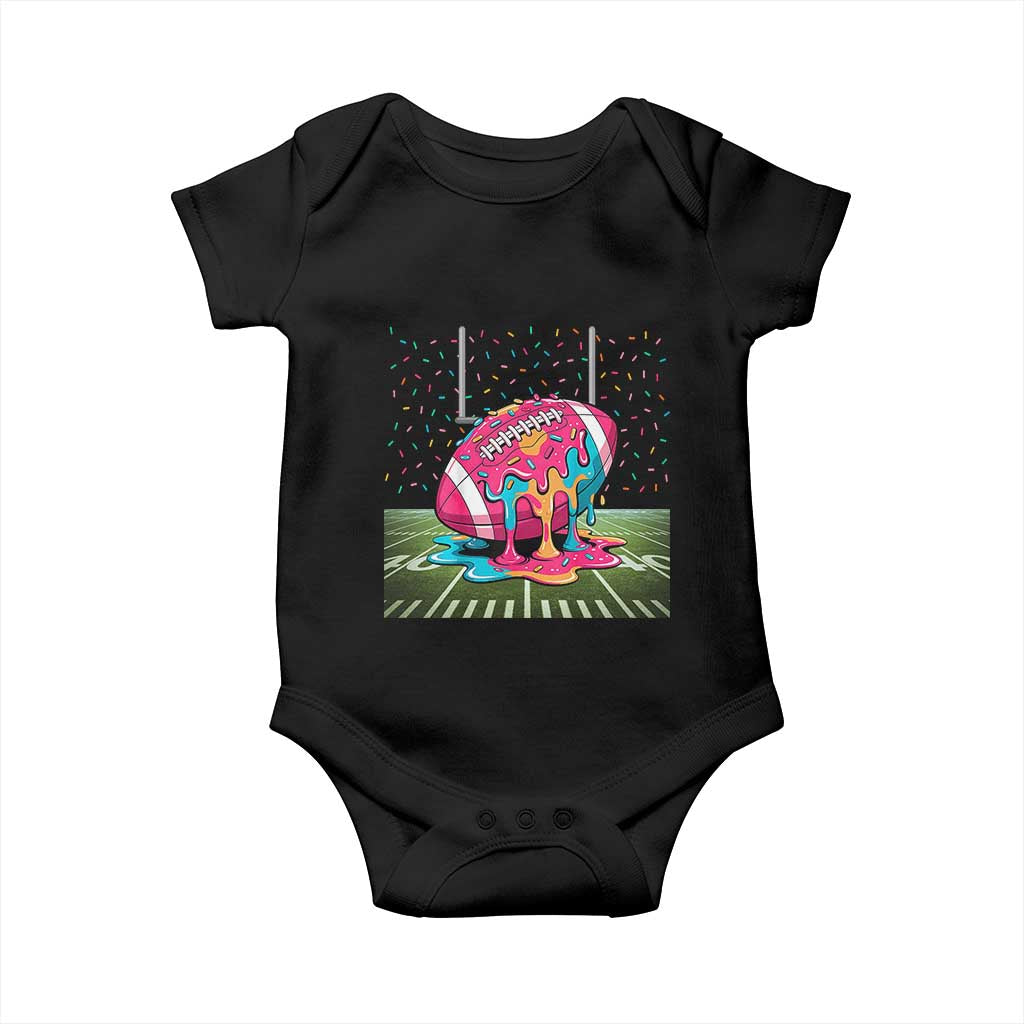 American Football Sprinkles Ice Cream Drip Field Goal Baby Onesie TS11 Black Print Your Wear