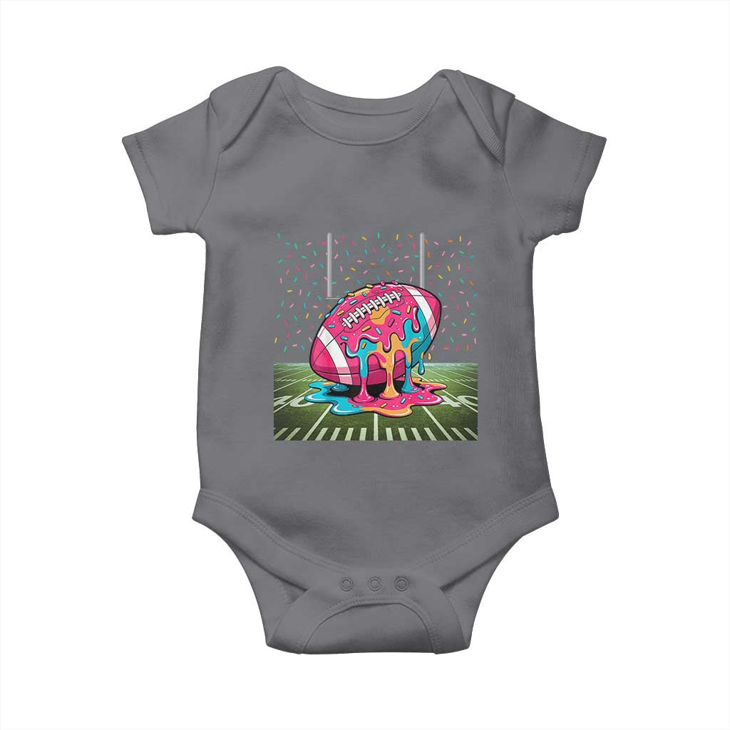 American Football Sprinkles Ice Cream Drip Field Goal Baby Onesie TS11 Charcoal Print Your Wear