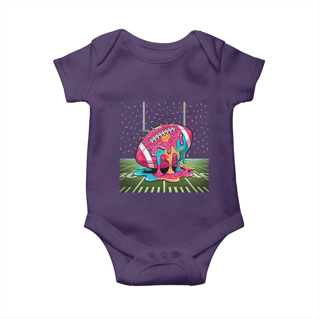 American Football Sprinkles Ice Cream Drip Field Goal Baby Onesie TS11 Purple Print Your Wear
