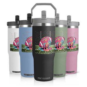 American Football Sprinkles Ice Cream Drip Field Goal Flip Straw Tumbler - Print Your Wear