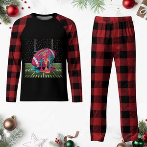 American Football Sprinkles Ice Cream Drip Field Goal Plaid Pajama Set TS11 Buffalo Plaid Print Your Wear