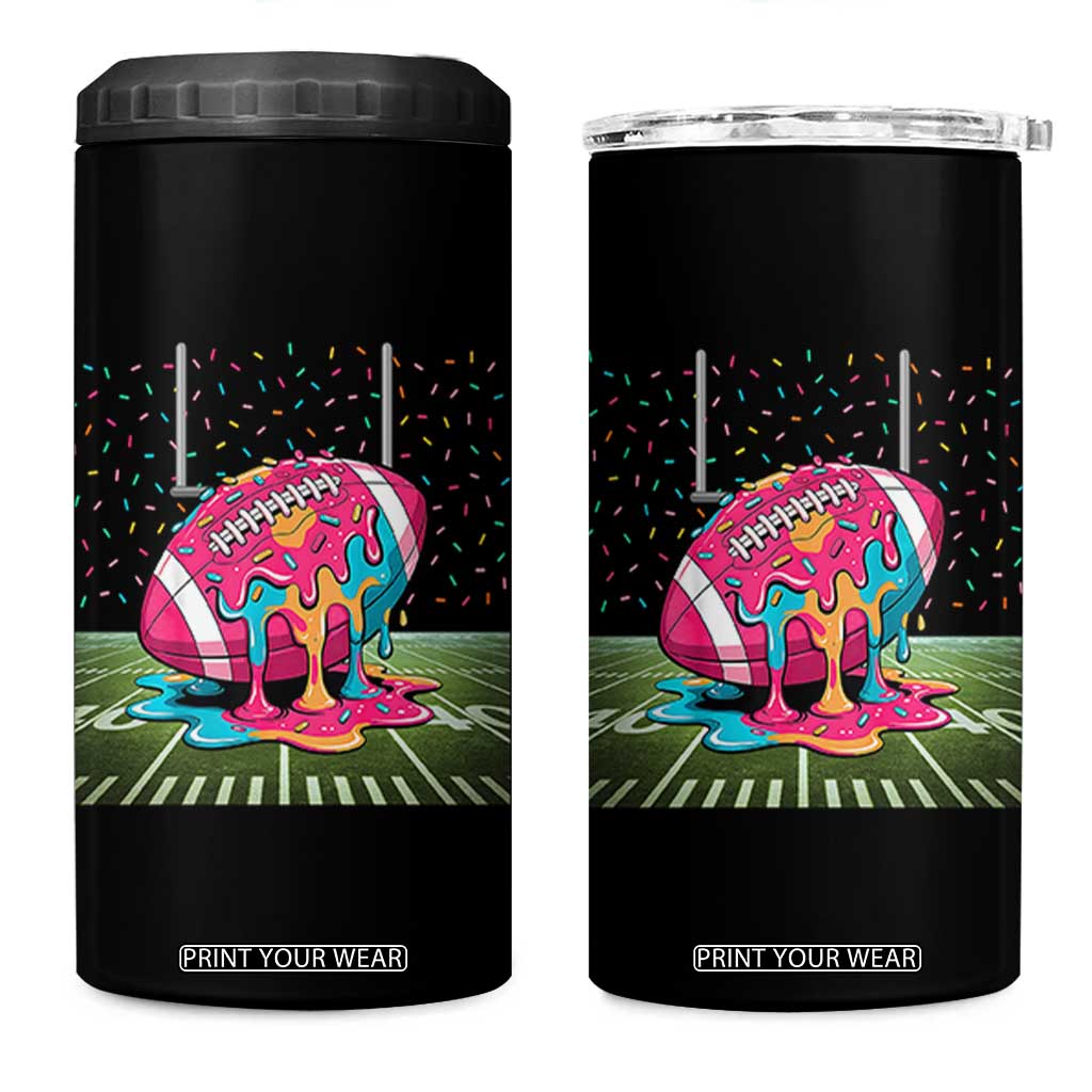 American Football Sprinkles Ice Cream Drip Field Goal 4 in 1 Can Cooler Tumbler - Print Your Wear
