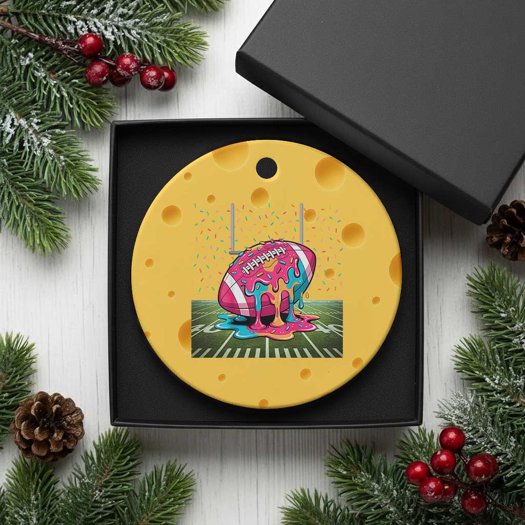 American Football Sprinkles Ice Cream Drip Field Goal Ceramic Ornament TS11 1pc Yellow Cheese Print Your Wear