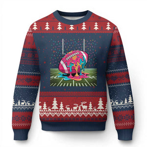 American Football Sprinkles Ice Cream Drip Field Goal Ugly Christmas Sweater - Print Your Wear